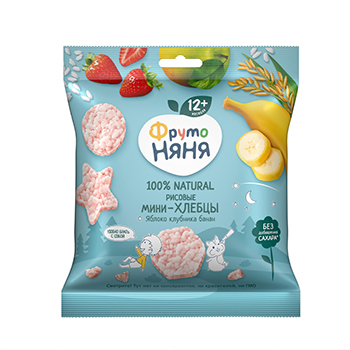 

Мини-хлебцы ФрутоНяня Яблоко, клубника и банан 30 г