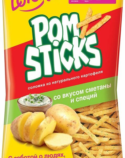 Чипсы Lorenz Pomsticks картофельные соломкой сметан и специи 200 г