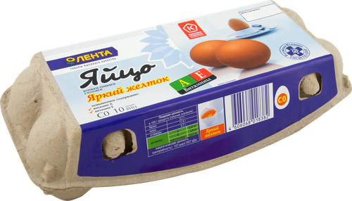 

Яйцо куриное Лента Яркий желток СО, 10 шт