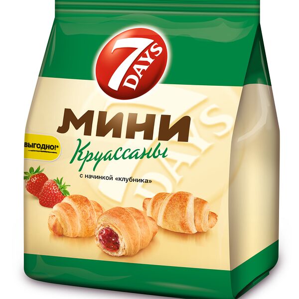 Круассан мини 7 DAYS с нач клубника 105г