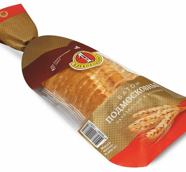 Батон Первый хлебокомбинат Подмосковный пшеничный в нарезке