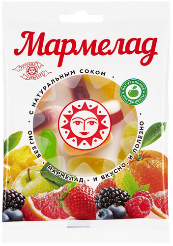 

Мармелад жевательный РУССКИЙ КОНДИТЕРЪ Фруктовые фигурки в форме кед, 70г