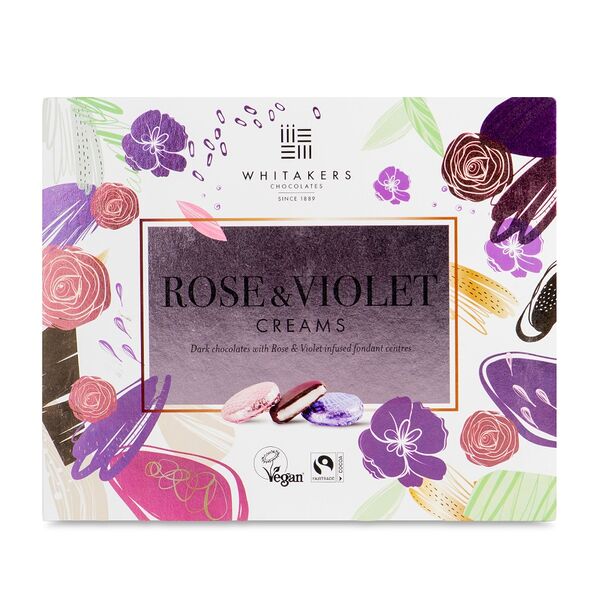 Набор шоколадных конфет с кремовой начинкой со вкусом розы и фиалки Whitakers Chocolates
