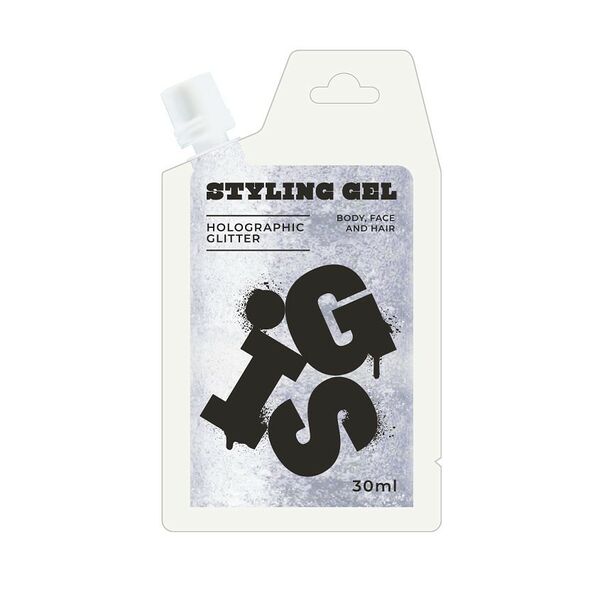 Глиттер-гель Gis для волос, лица и тела Silver 30 мл