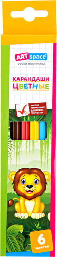 

Карандаши цветные ARTSPACE Зверята 6 цветов Арт. CP06_116