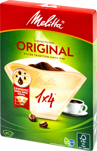 

Фильтры для заваривания кофе MELITTA 1x4, бумажные, 40шт