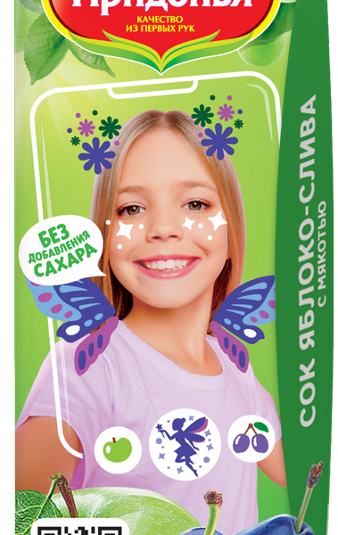 Сок САДЫ ПРИДОНЬЯ Яблоко, слива с мякотью, с 5 месяцев 200мл