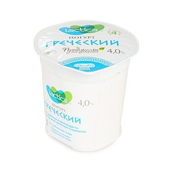 Йогурт натуральный Лактика Греческий 4%, Россия, БЗМЖ