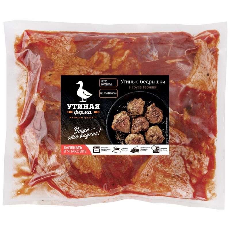 

Бёдрышки Утиная ферма утиные в соусе Терияки охлажденные 750 г