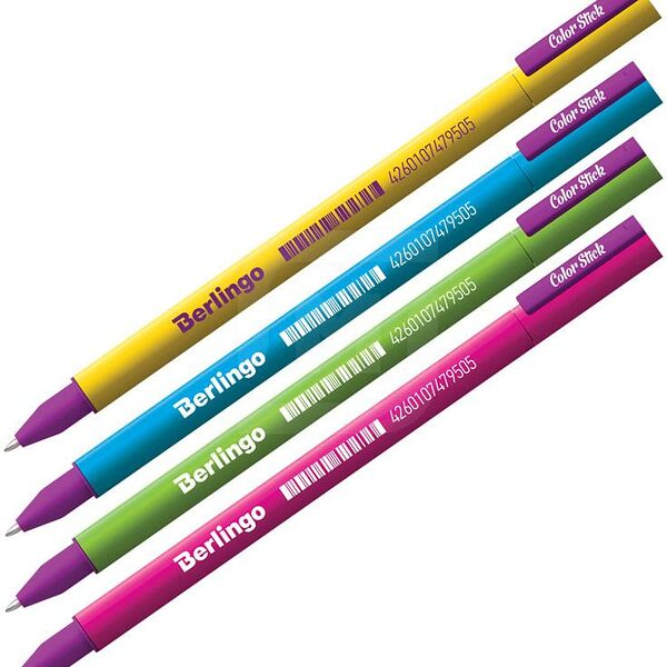Ручка гелевая Berlingo Color Stick черная, 0.5 мм, в ассортименте