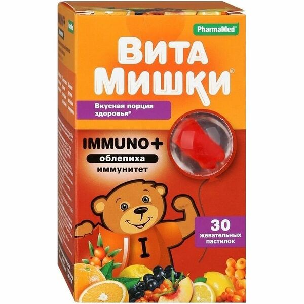 ВитаМишки Immuno + облепиха + D3 пастилки жевательные 30 шт 