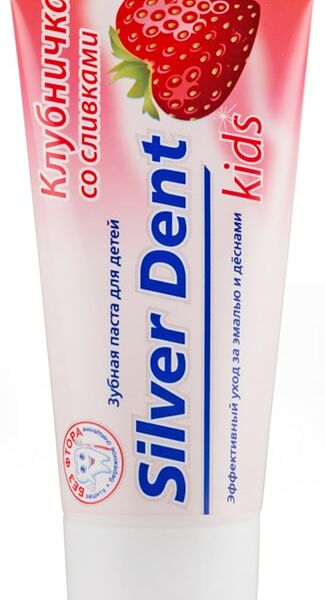 Зубная паста Silver Dent для детей Клубничка со сливками 75г