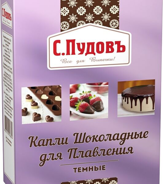 Капли шоколадные С.Пудовъ для плавления 90г