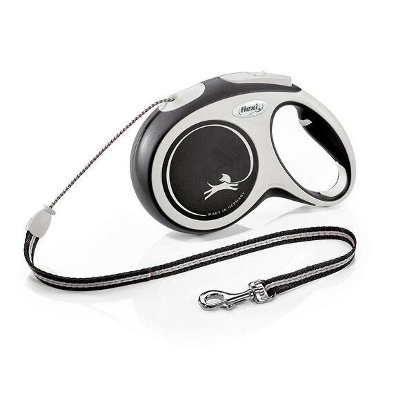 Рулетка для собак FLEXI New Comfort M тросовая 8м черная до 25кг