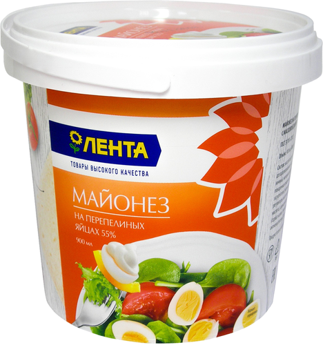 

Майонез ЛЕНТА на перепелиных яйцах 55%