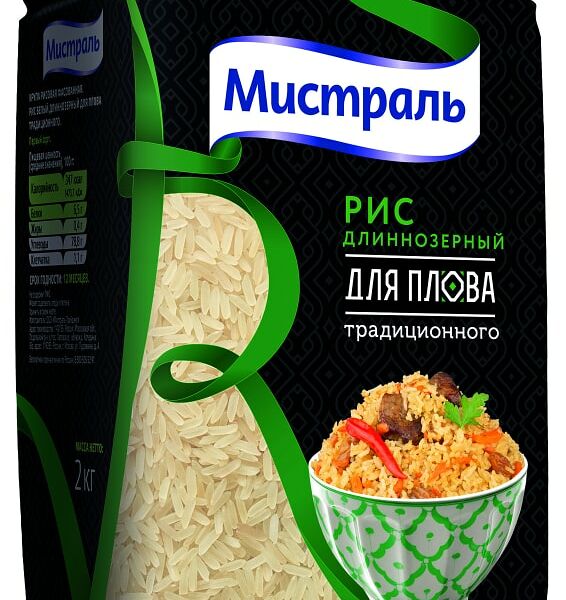 Рис Мистраль длиннозерный для плова традиционного 2кг