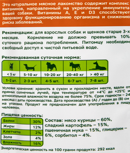 

Лакомство для собак Triol Аппетитные колбаски курица 40 г