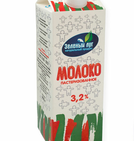 Молоко Зеленый луг 3.2%, 950 г 