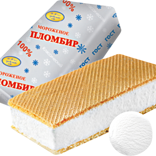 Мороженое НЕЖНАЯ ПРОХЛАДА пломбир ванильный, брикет