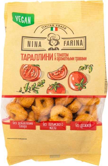 

Тараллини Nina Farina томат и ароматные травы 180 г