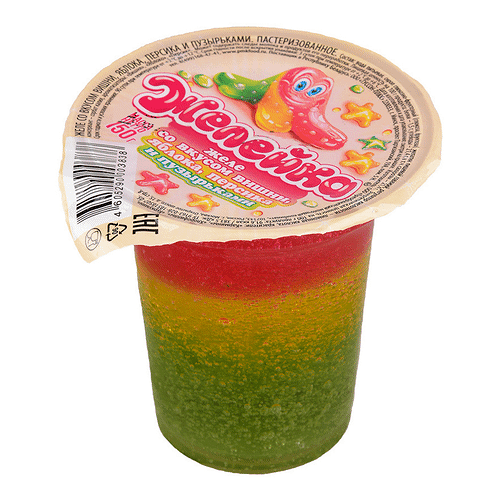 Желе Желейка со вкусом вишни, яблока, персика и пузырьками