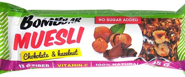 Батончик Bombbar мюсли фундук 45г