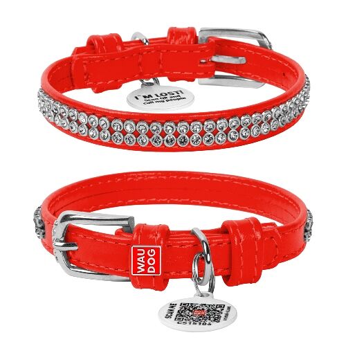 Collar ошейник кожаный Waudog Glamour 