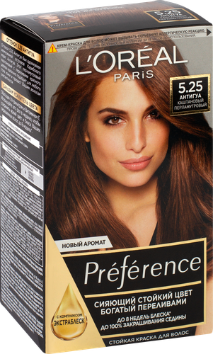 

Стойкая краска для волос L'Oreal Paris Preference Антигуа 5.25 Каштановый перламутровый 174 мл
