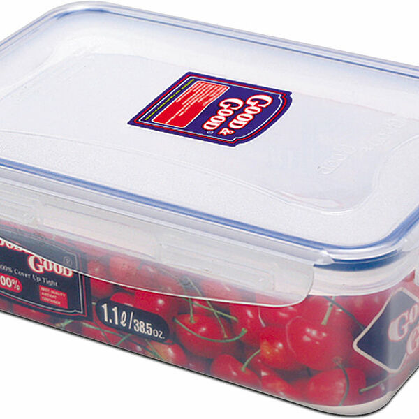 Контейнер пластиковый с клипсами 1,1 л, Прямоугольный Good&Good