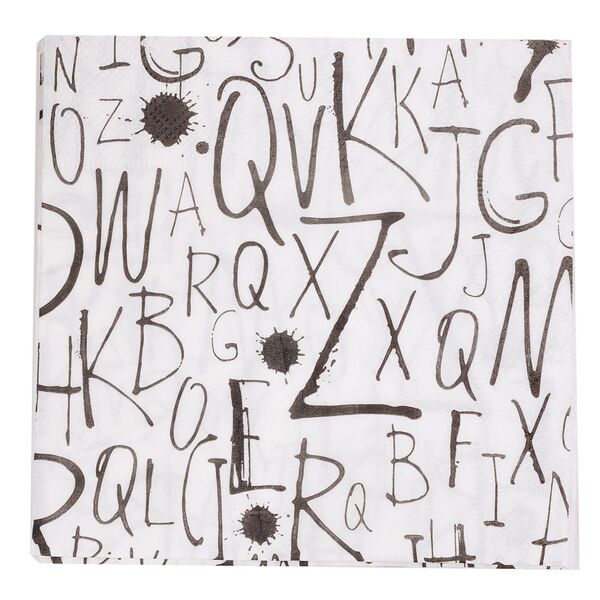 Салфетки бумажные Буквы, 20 шт, 33 х 33см, 2 слоя