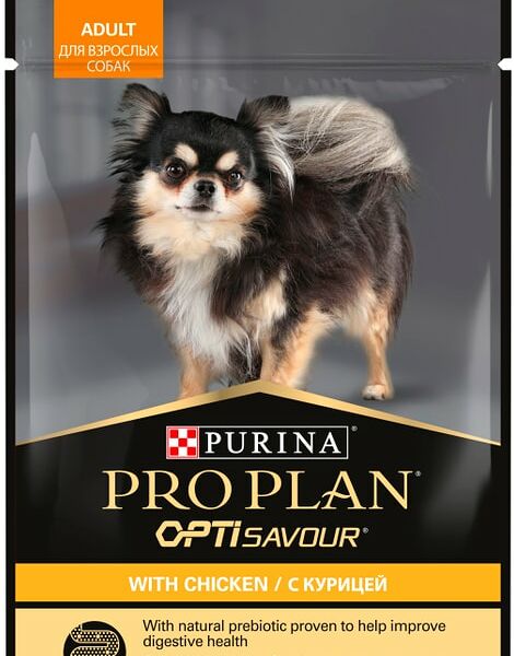 Влажный корм для собак Pro Plan Opti Savour Adult с курицей в соусе 85г