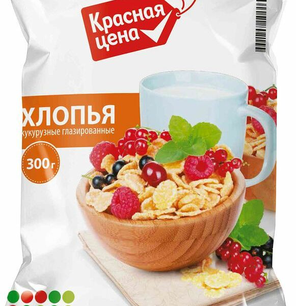 Хлопья кукурузные Красная цена глазированные 300г