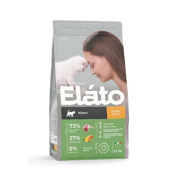 Корм сухой для котят ELATO Holistic курица, утка