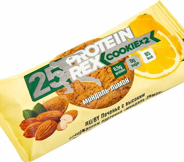 Печенье Protein Rex Cookie миндаль-лимон протеиновое, 50г