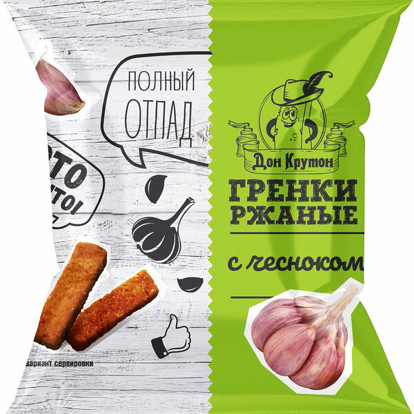 Гренки Дон Крутон ржано-пшеничные Чеснок 55 г