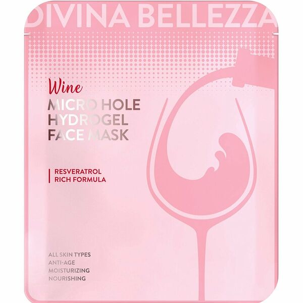 Маска тканевая DiVina Bellezza Micro Hole Wine Hydrogel с экстрактом красного вина 30 г