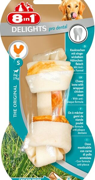 Лакомство для собак 8 in 1 Dental Delights S Косточка для чистки зубов 11см