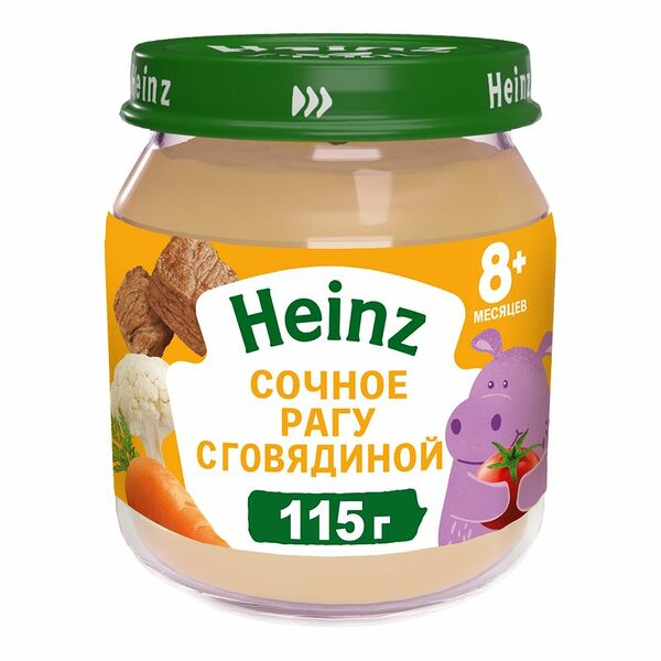 Пюре детское мясное Heinz Сочное рагу с говядиной с 8 месяцев 