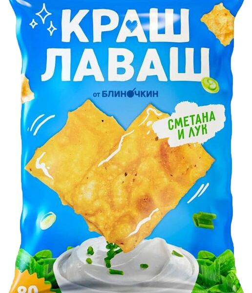 Чипсы из лаваша Краш Лаваш со вкусом сметана и лук 80г