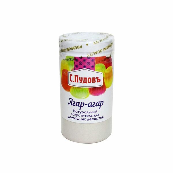 Агар-агар С. Пудовъ натуральный загуститель для домашних десертов