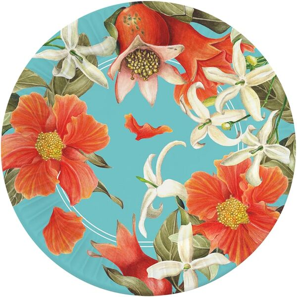 Набор бумажных тарелок ND Play Гранат на бирюзовом 23см 6шт