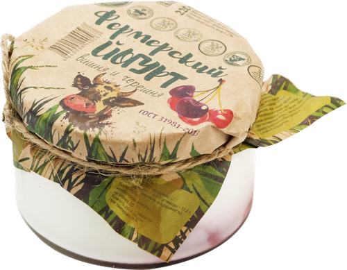 

Йогурт ФЕРМЕРСКИЙ Домашний Вишня, черешня 2% ГОСТ, без змж, 220 г