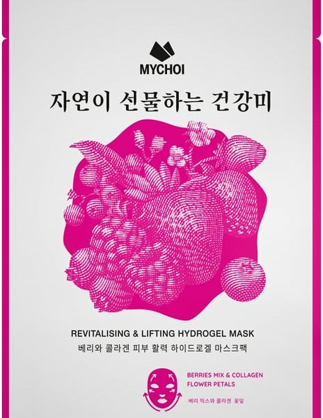 Маска для лица Mychoi Восстанавливающая гидрогелевая с ягодами и коллагеном 30г