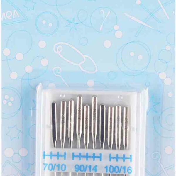 Иглы для бытовых швейных машин Gamma NU-10 №70-100 универсальные, 10 шт.