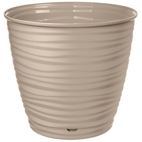 Горшок для цветов Saffron с поддоном, 26.7 см, 9.1 л, бежевый