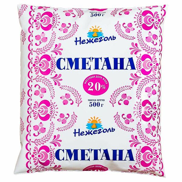 Сметана Нежеголь 20%, 500г