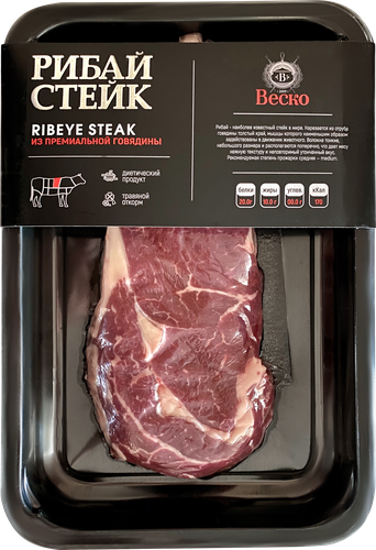 

Стейк из мраморной говядины ВЕСКО Рибай, категория А, 250г