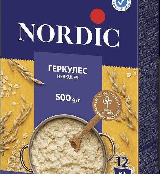 Хлопья Nordic Геркулес финский овсяные, 500г