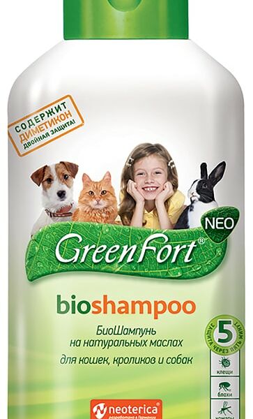 Биошампунь для животных GreenFort от паразитов 380мл