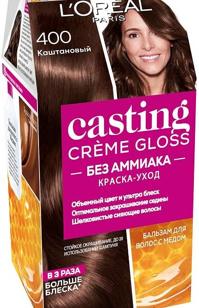 Краска-уход для волос Loreal Paris Casting Creme Gloss 400 Каштановый